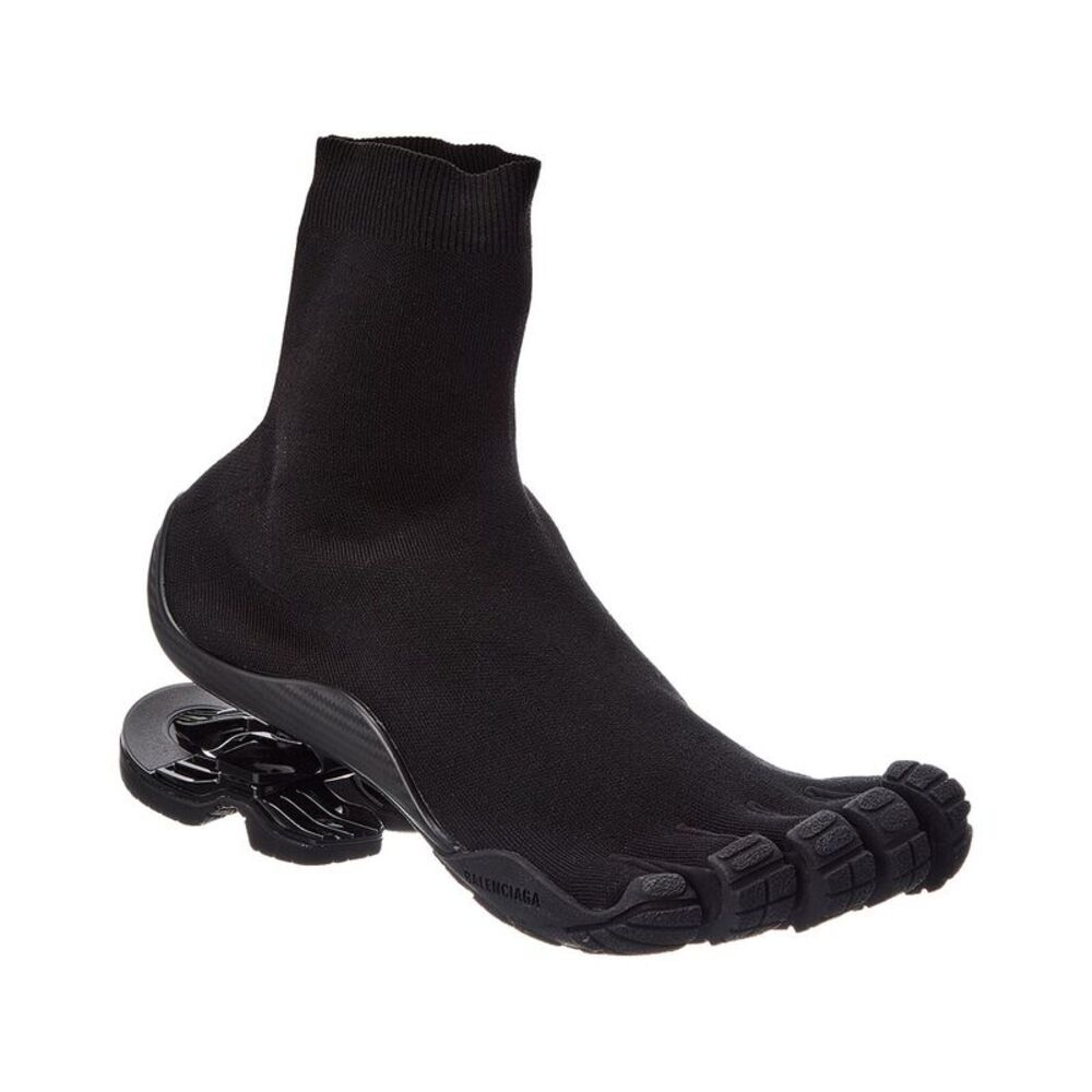 Balenciaga Toe High Knit Sneaker, Black